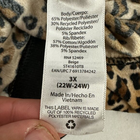 Leopard Print Plush Long Sleeve Sweatshirt Secret Treasures Womens Plus Size 3X - Picture 4 of 5